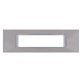 joy PLACCA 6P PLATINO VETRO COMPATIBILE MATIX BTICINO