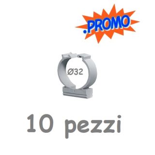 10 PEZZI CLIP 32 mm COLLARE SUPPORTO CLIPS TUBO