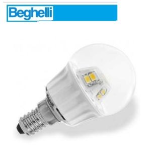 BEGHELLI LAMPADA A LED 56070 SFERA E14 W4,0 LUCE CALDA TRASPARENTE