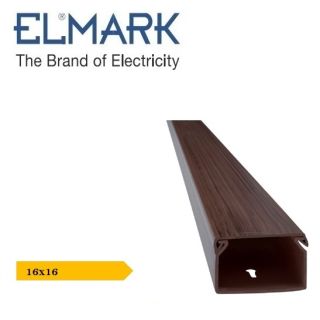 CANALINA 16X16 NOCE SCURO 2mt CON COPERCHIO