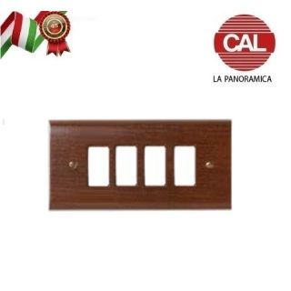 PLACCA 4P LEGNO NOCE LISCIO COMPATIBILE MAGIC 5804