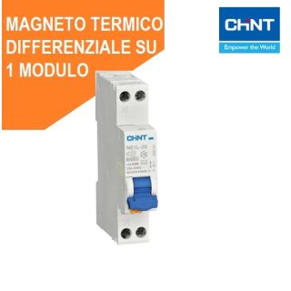 INTERRUTTORE DIFFERENZIALE MAGN. 20 A 30mA 6kA CUR.C 1PN CHINT 586787 NB1L-20