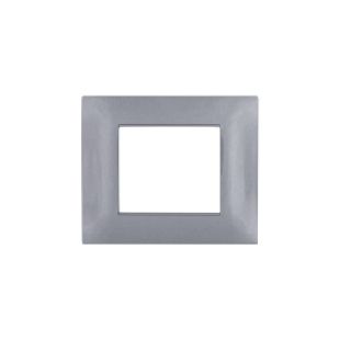 gem PLACCA 2P GRIGIO SCURO PVC COMPATIBILE VIMAR PLANA