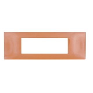 gem PLACCA 7P ARANCIO PVC COMPATIBILE VIMAR PLANA