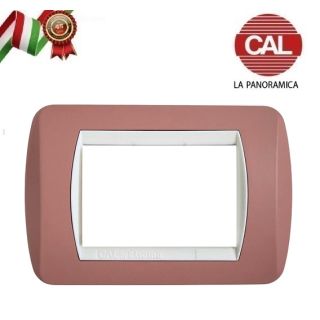 PLACCA 4P OLD ROSE METALLO COMPATIBILE BTICINO LIVING LIGHT