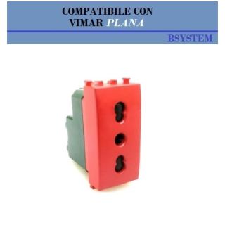 gem PRESA BIPASSO ROSSO 16A COMPATIBILE VIMAR ARKE'