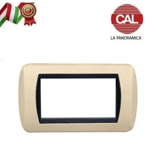 PLACCA 4P CREMA METALLO COMPATIBLE LIVING INTERNATIONAL 620/4