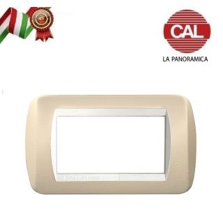 PLACCA 4P CREMA METALLO COMPATIBILE LIVING LIGHT 620/4B