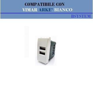 PRESA USB ALIMENTATA 5V 1,5A COMPATIBILE VIMAR ARKE 19292.B BIANCO