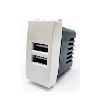 gem DOPPIA USB 5V 1,5Ah COMP.VIMAR PLANA BIANCO PRESA CARICATORE