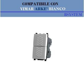 PULSANTE DOPPIO COMPATIBILE VIMAR ARKE' 19066.B BIANCO