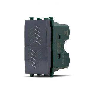 gem DOPPIO PULSANTE COMPATIBILE VIMAR ARKE' NERO LUCIDO