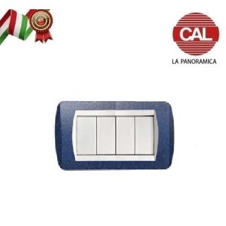 PLACCA 4P BLU GLITTER IN METALLO COMPATIBILE LIVING INTERNATIONAL 680/4