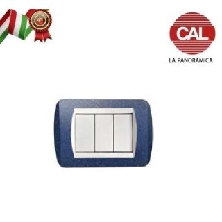 PLACCA 3P BLU GLITTER IN METALLO COMPATIBILE LIVING INTERNATIONAL 680/4