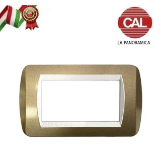 PLACCA 4P CHAMPAGNE METALLO COMPATIBILE LIVING LIGHT 626/4B