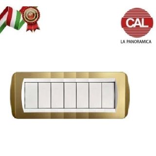 PLACCA 7P ORO OPACO METALLO serie LIVING LIGHT BTICINO 628/7B