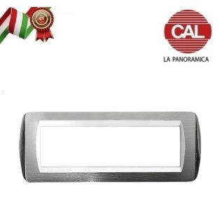 PLACCA 7P OTTONE CROMO LUCIDO+SATINATO serie LIVING LIGHT 646/7B