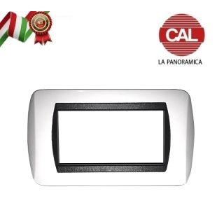 PLACCA 4P BIANCO METALLO COMPATIBILE LIVING INTERNATIONAL 680/4