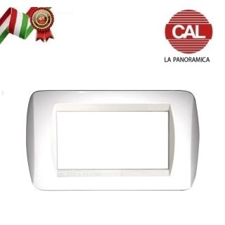 PLACCA 4P BIANCO METALLO COMPATIBILE LIVING LIGHT 680/4B
