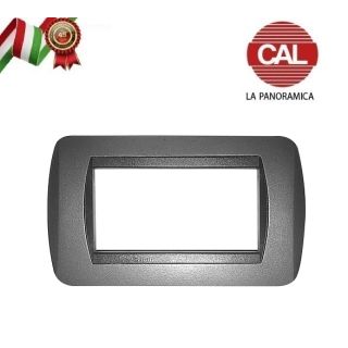 PLACCA 4P GRIGIO ARDESIA METALLO COMPATIBILE LIVING INTERNATIONAL 683/4