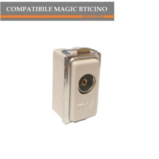 PRESA TV PASSANTE COMPATIBILE 5173D BTICINO MAGIC.