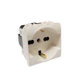 PRESA SCHUKO 2P+T 10/16A COMPATIBILE BTICINO LIVING LIGHT N4140/16 BIANCO.