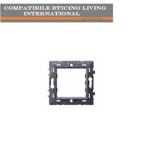 SUPPORTO 2 POSTI PER SCATOLA TONDA COMPATIBILE BTICINO LIVING INTERNATIONAL