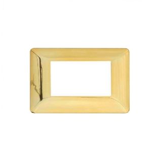 PLACCA 3 POSTI COMPATIBILE BTICINO MATIX ORO LUCIDO AM4803