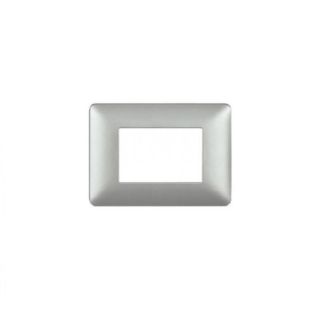 PLACCA 3 POSTI COMPATIBILE BTICINO MATIX SILVER/ARGENTO.