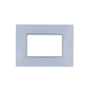 art PLACCA 3P VETRO BIANCO COMPATIBILE LIVING BTICINO