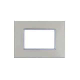 art PLACCA 3P VETRO CHAMPAGNE COMPATIBILE LIVING BTICINO