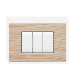 art PLACCA 3P ABETE SPAZZOLATO PVC COMPATIBILE LIVING BTICINO