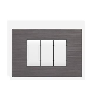 art PLACCA 3P PLATINO SPAZZOLATO PVC COMPATIBILE LIVING BTICINO