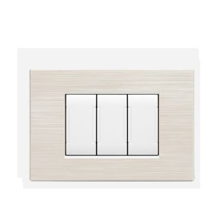art PLACCA 3P PERLA SPAZZOLATO PVC COMPATIBILE LIVING BTICINO