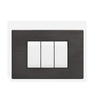 art PLACCA 3P ANTRACITE SPAZZOLATO PVC COMPATIBILE LIVING BTICINO