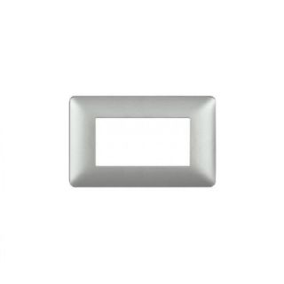 PLACCA 4 POSTI SILVER PVC COMPATIBILE BTICINO MATIX BTICINO