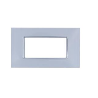 art PLACCA 4P VETRO BIANCO COMPATIBILE LIVING BTICINO