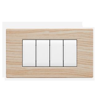 art PLACCA 4P ABETE SPAZZOLATO PVC COMPATIBILE LIVING BTICINO