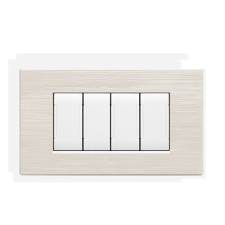 art PLACCA 4P PERLA SPAZZOLATO PVC COMPATIBILE LIVING BTICINO
