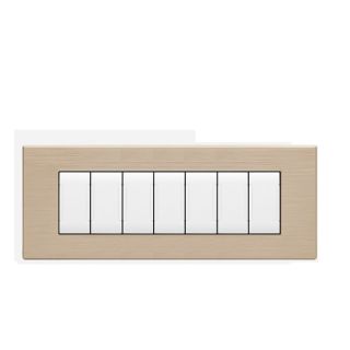 art PLACCA 7P CHAMPAGNE SPAZZOLATO PVC COMPATIBILE LIVING BTICINO