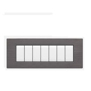 art PLACCA 7P PLATINO SPAZZOLATO PVC COMPATIBILE LIVING BTICINO