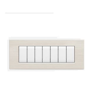 art PLACCA 7P PERLA SPAZZOLATO PVC COMPATIBILE LIVING BTICINO