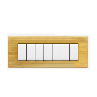 art PLACCA 7P ORO SPAZZOLATO PVC COMPATIBILE LIVING BTICINO