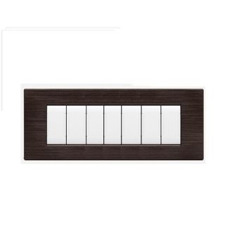 art PLACCA 7P TESTA DI MORO SPAZZOLATO PVC COMPATIBILE LIVING BTICINO