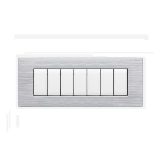 art PLACCA 7P SILVER SPAZZOLATO PVC COMPATIBILE LIVING BTICINO