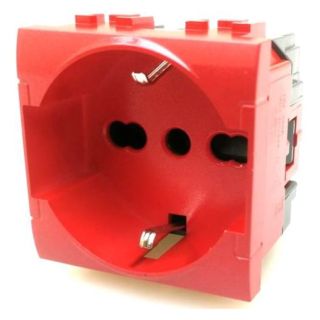 art SCHUKO ROSSO 16A COMPATIBILE LIVING INTERNATIONAL NO BTICINO ORIGINALE
