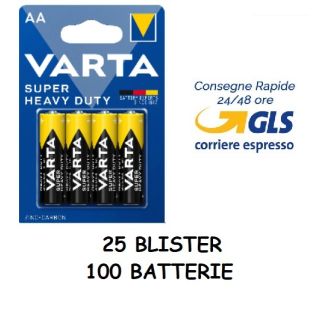BATTERIA VARTA AA 100 PEZZI PILA  SUPER LIFE STILO