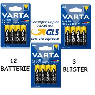 BATTERIA VARTA AA 12 PEZZI PILA  SUPER LIFE STILO