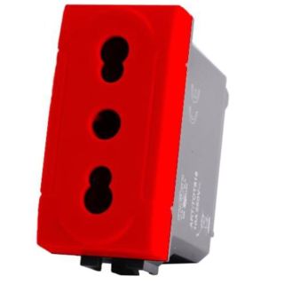 art BIVALENTE ROSSO 16A COMPATIBILE LIVING INTERNATIONAL NO BTICINO ORIGINALE