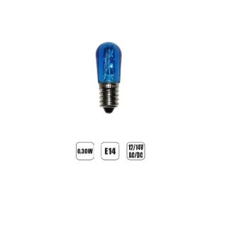 LAMPADA LED E14 14V LUCE BLU AC/DC LUMINARIE LAMPADINA